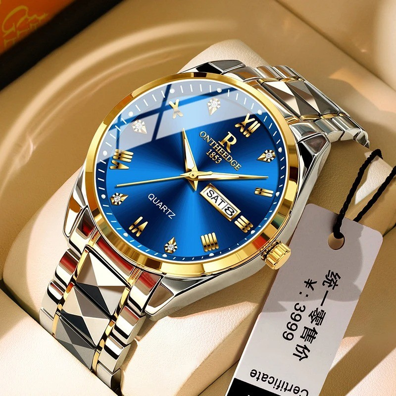 Luxury Men's Stainless Steel Watch Waterproof Quartz Date Business Wristwatch Sport Watch