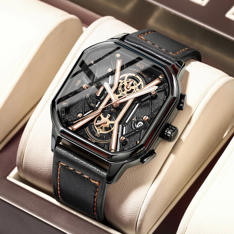 POEDAGAR 922 Fashion Men Wristwatches Luxury Chronograph Luminous Waterproof Date Man Watch