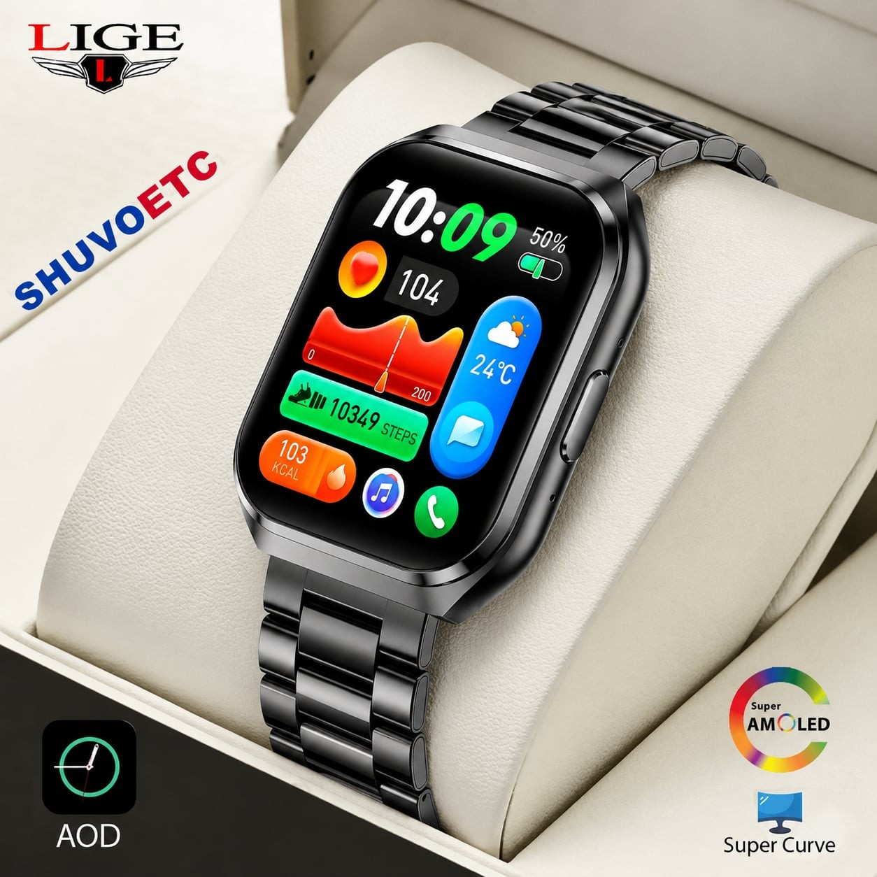 New Smartwatch 1000mAh Long Battery Life Bluetooth Call Waterproof Fitness Watch